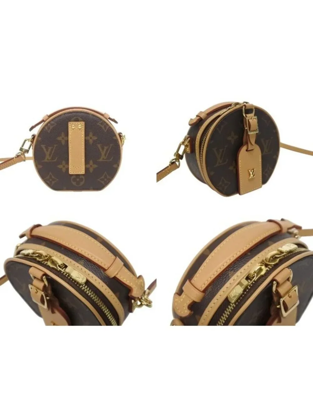 Louis Vuitton Mini Boite Chapeau Shoulder Bag Monogram Canvas Vachetta Leather